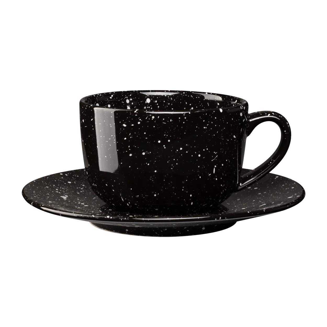 Scandi Living Freckle cup with saucer 26 cl Black | Scandinavian Design | Coffee cups | Black