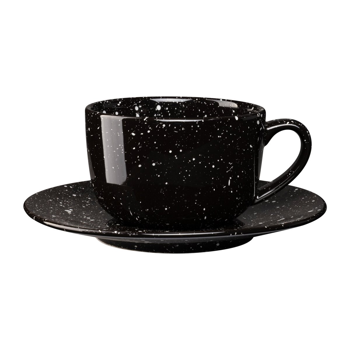 Scandi Living Freckle cup with saucer 26 cl Black | Scandinavian Design | Coffee cups | Black