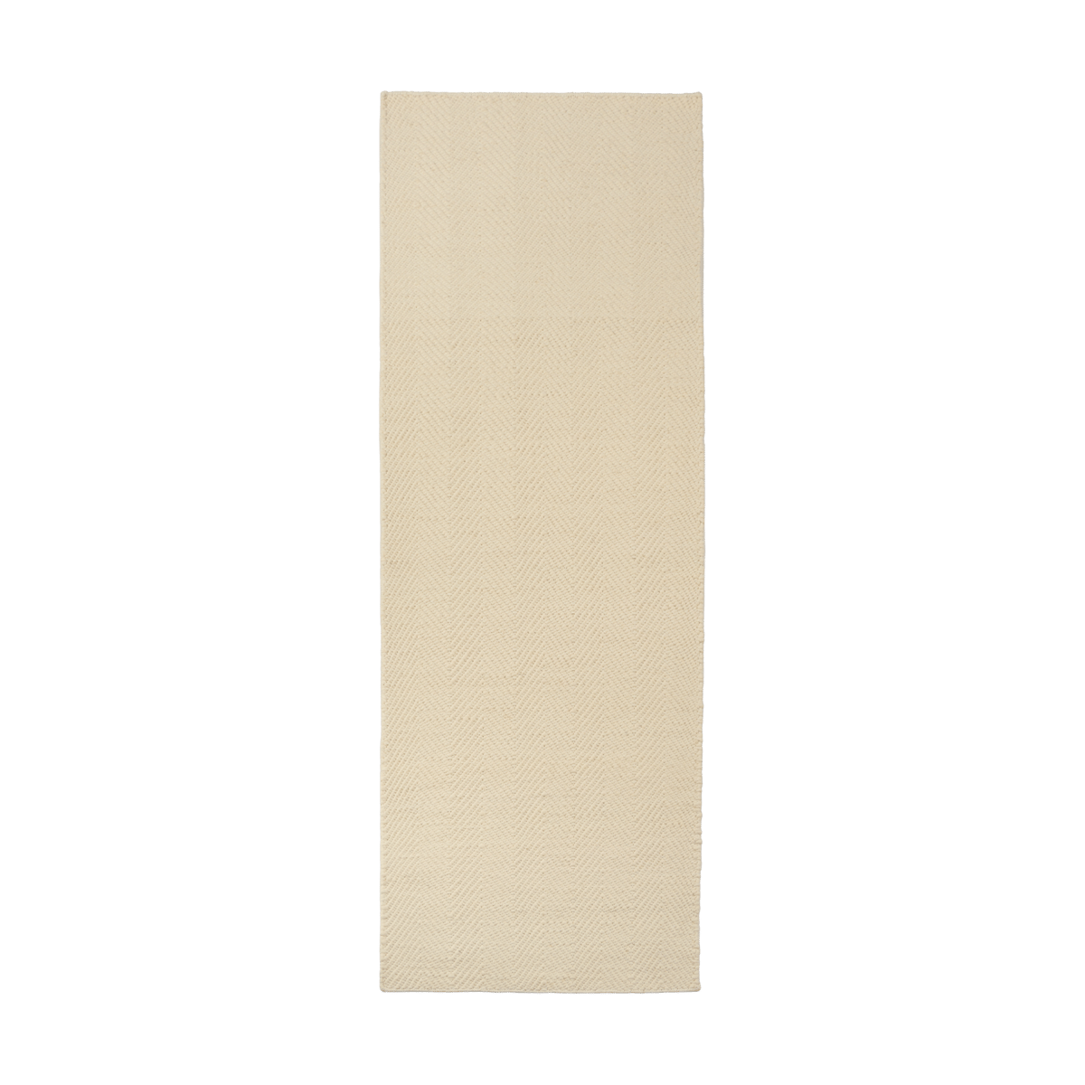 Scandi Living Furrow wool rug natural white 80x240 cm