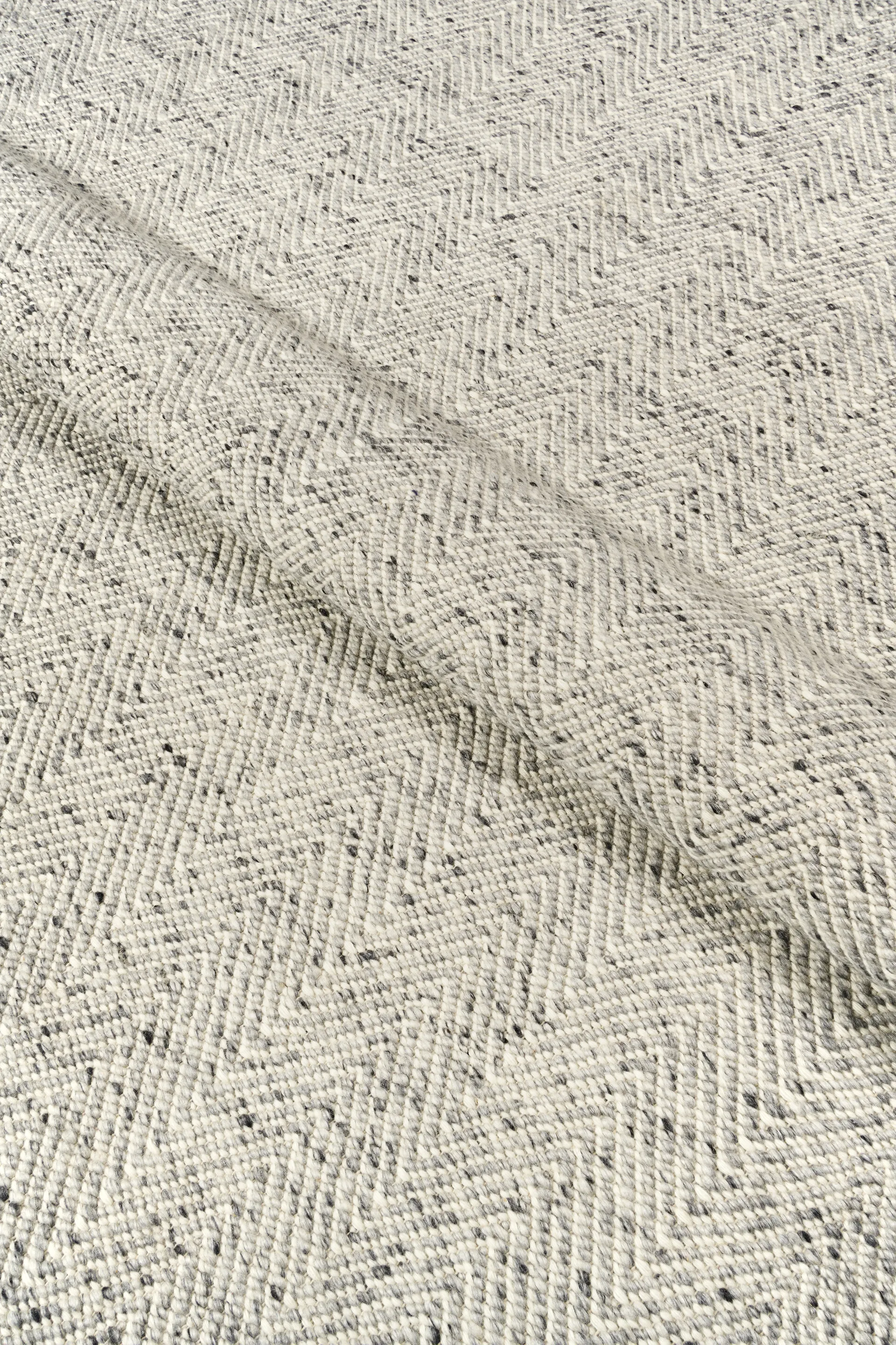 Furrow wool rug natural white/grey, 170x240 cm Scandi Living