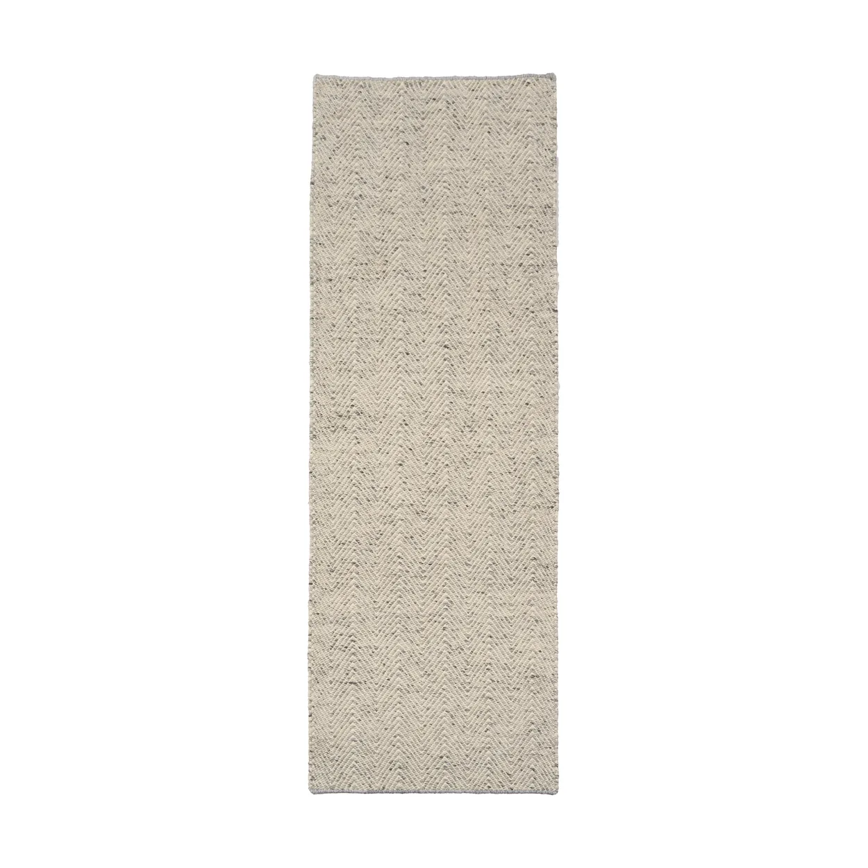 Scandi Living Furrow wool rug natural white/grey 80x240 cm