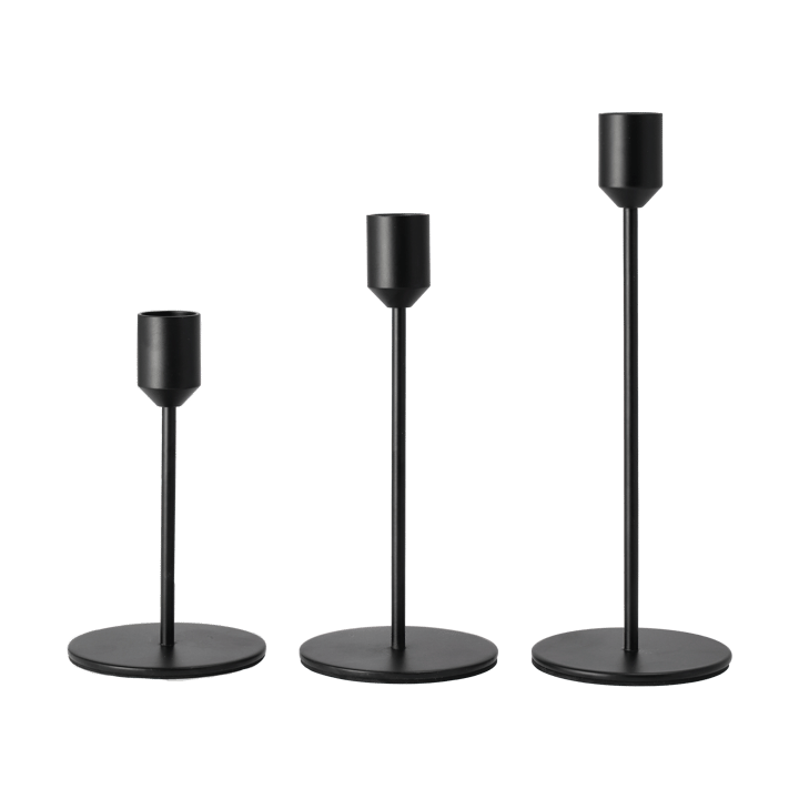 Glare candle holder 14 cm - Black - Scandi Living