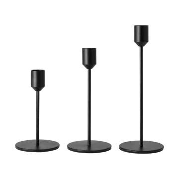 Glare candle holder 18 cm - Black - Scandi Living