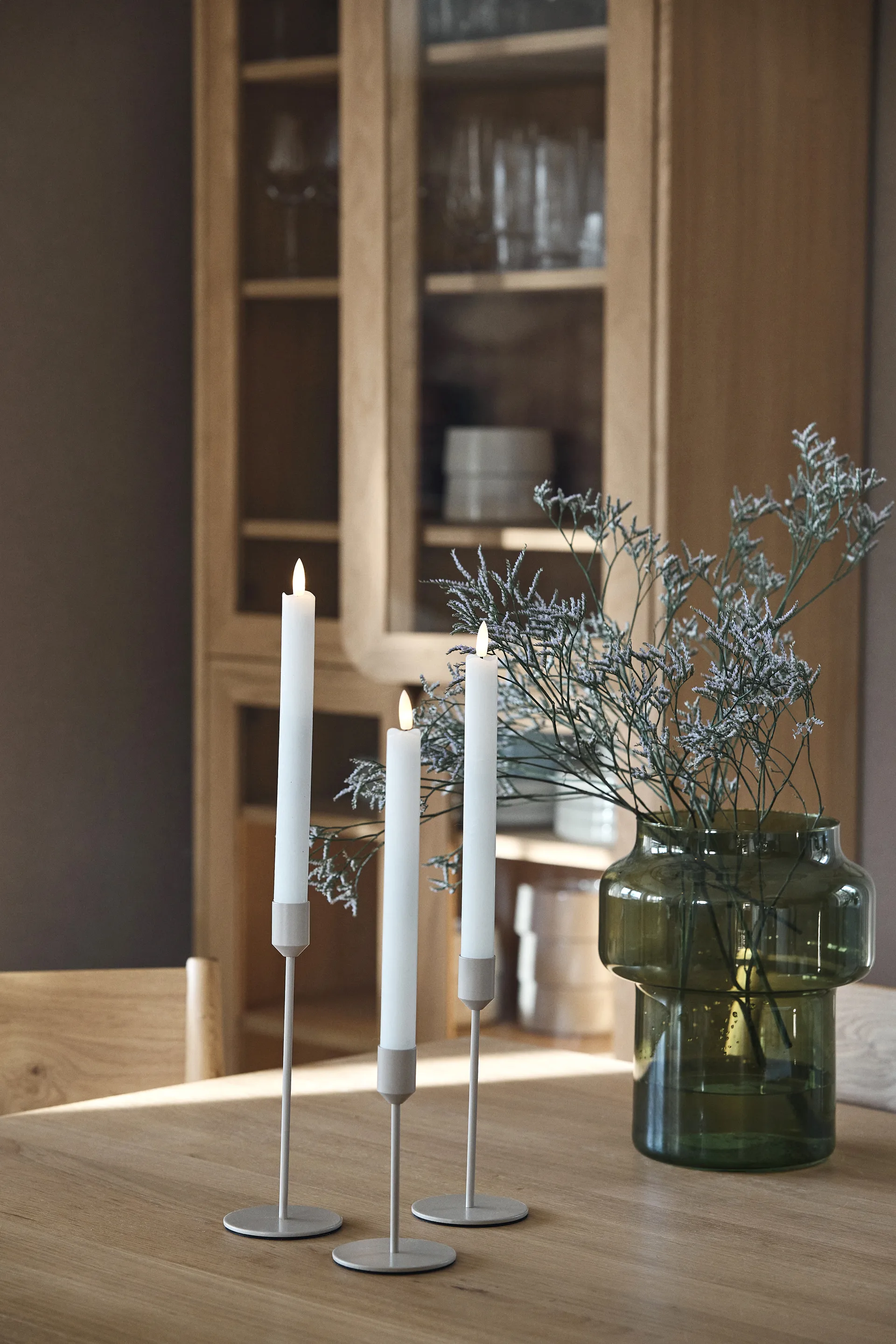 Glare candle holder 22 cm, Greige Scandi Living