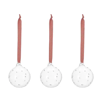 Grace Christmas bauble with bow 3-pack - Red - Scandi Living
