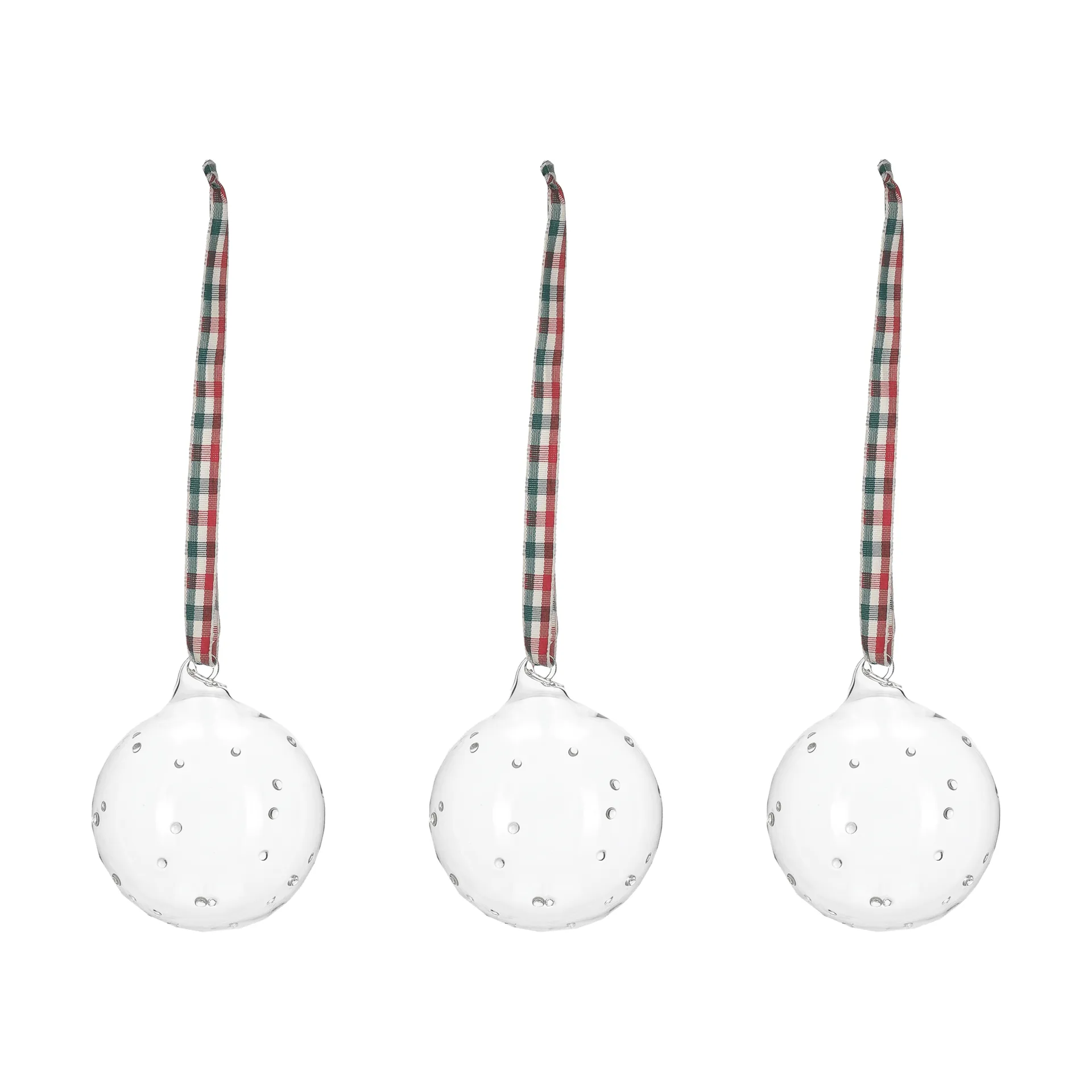 Grace Christmas bauble with bow 3-pack, Red Scandi Living