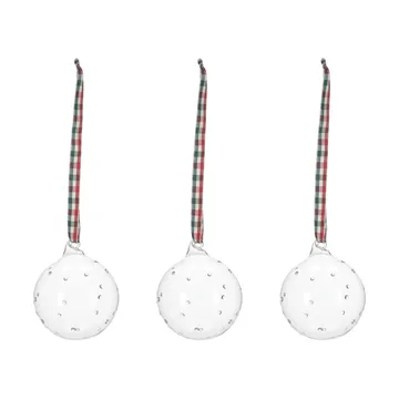 Grace Christmas bauble with bow 3-pack - Red - Scandi Living