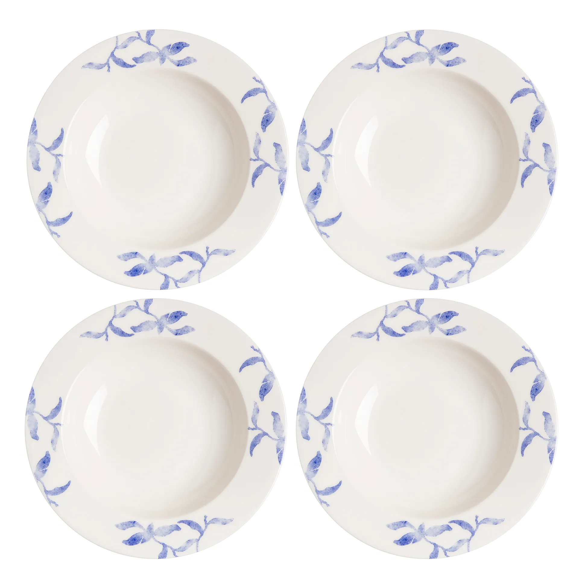 Havspil deep plate 23 cm 4-pack, blue-white Scandi Living