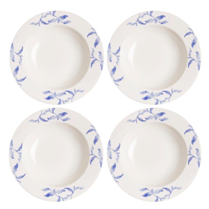 Havspil deep plate 23 cm 4-pack - blue-white - Scandi Living