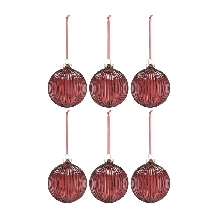 Holiday baubles 6-pack - Red - Scandi Living