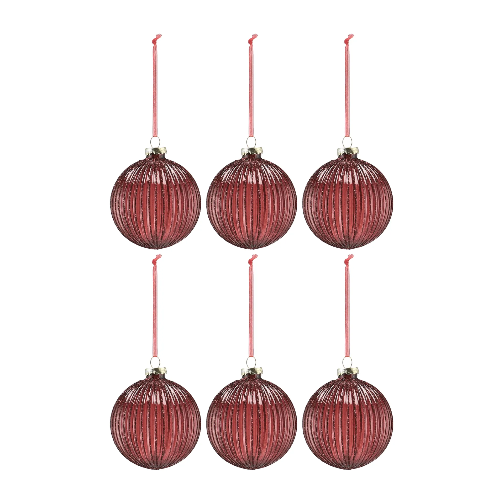 Holiday baubles 6-pack, Red Scandi Living