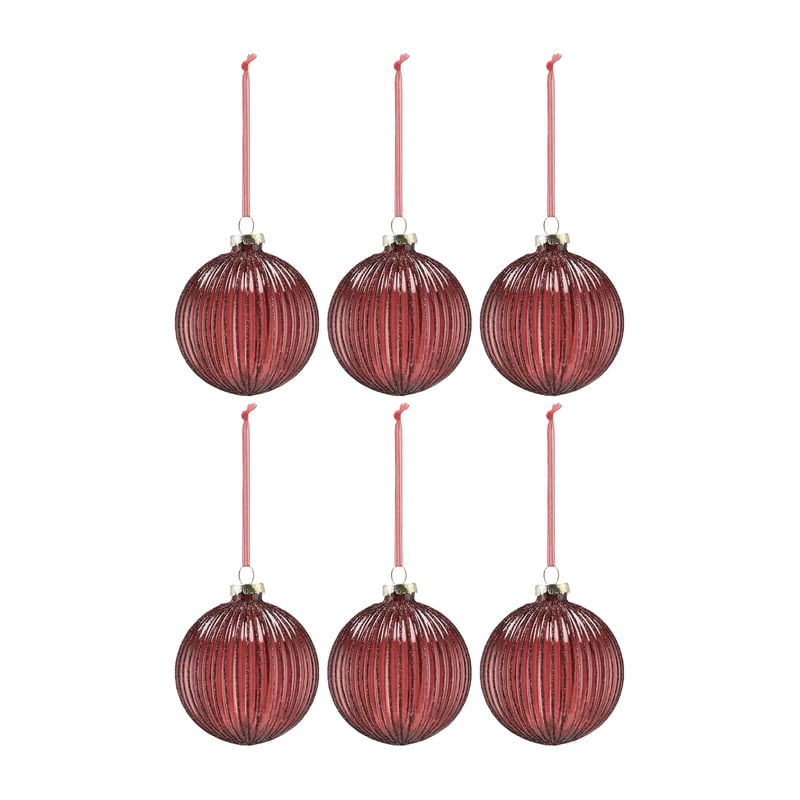 Scandi Living Holiday baubles 6-pack Red