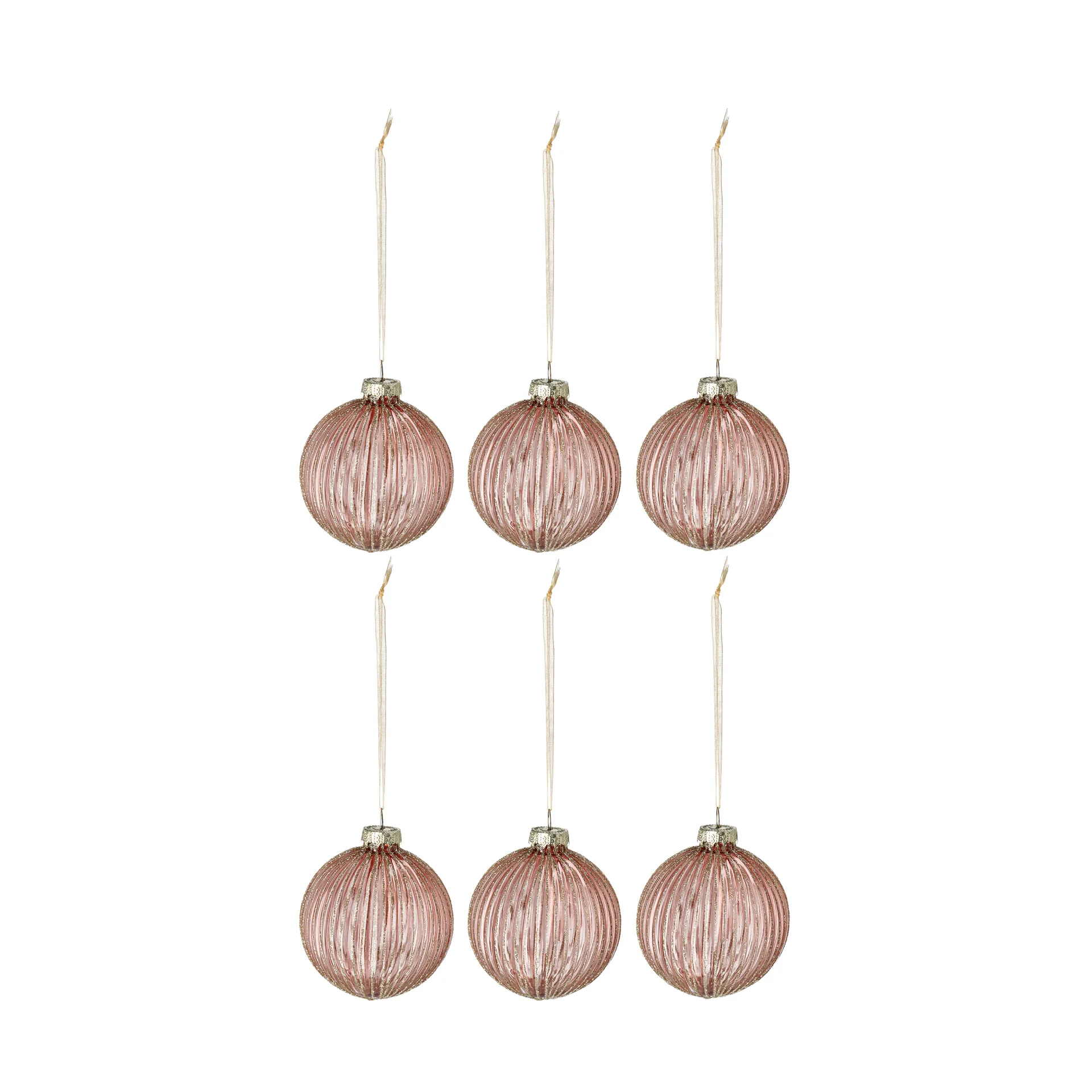 Holiday baubles 6-pack, Rose gold Scandi Living