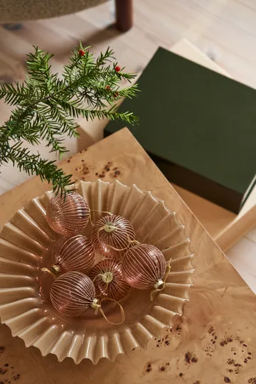 Holiday baubles 6-pack - Rose gold - Scandi Living