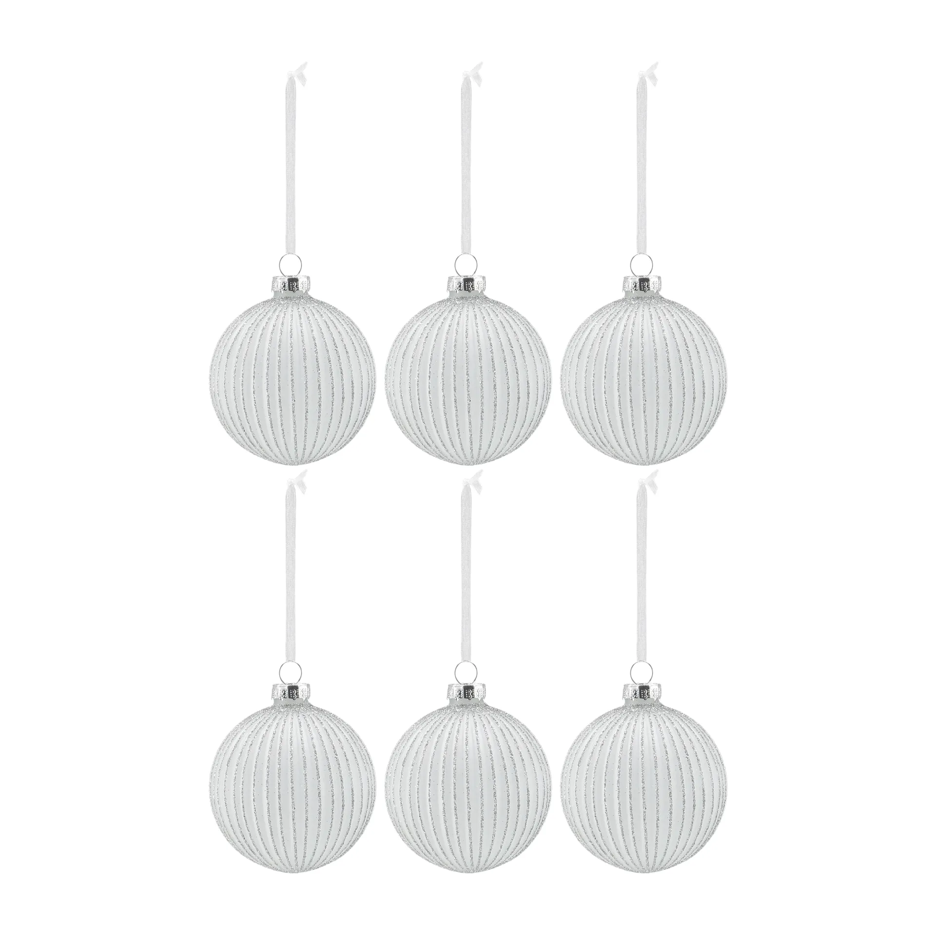 Holiday baubles 6-pack, White Scandi Living