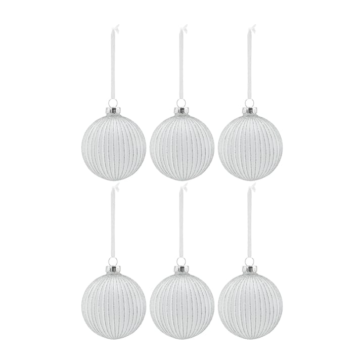 Holiday baubles 6-pack - White - Scandi Living