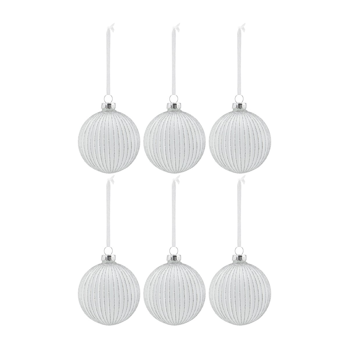 Scandi Living Holiday baubles 6-pack White | Scandinavian Design | Christmas decorations | White