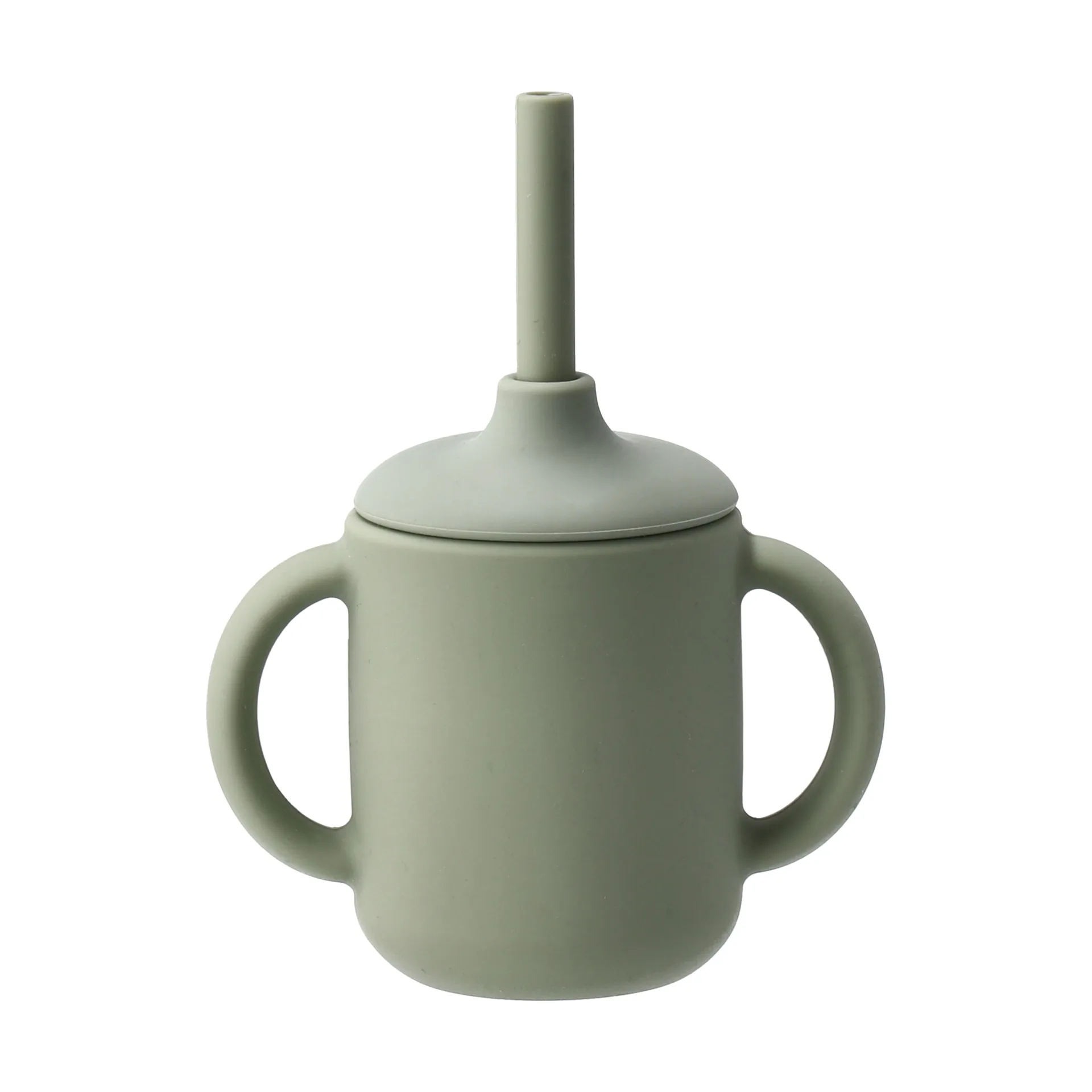 Idun mug with silicone straw 120 ml, Green Scandi Living