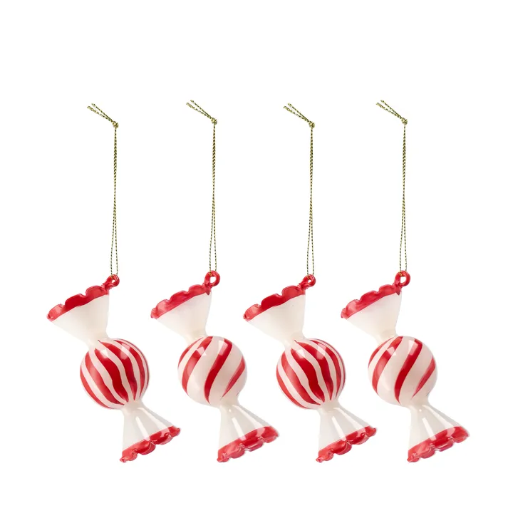 Jolly Christmas Bauble 4-pack - Red - Scandi Living