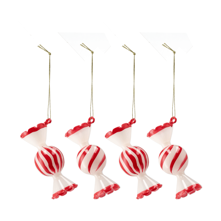Jolly Christmas Bauble 4-pack - Red - Scandi Living