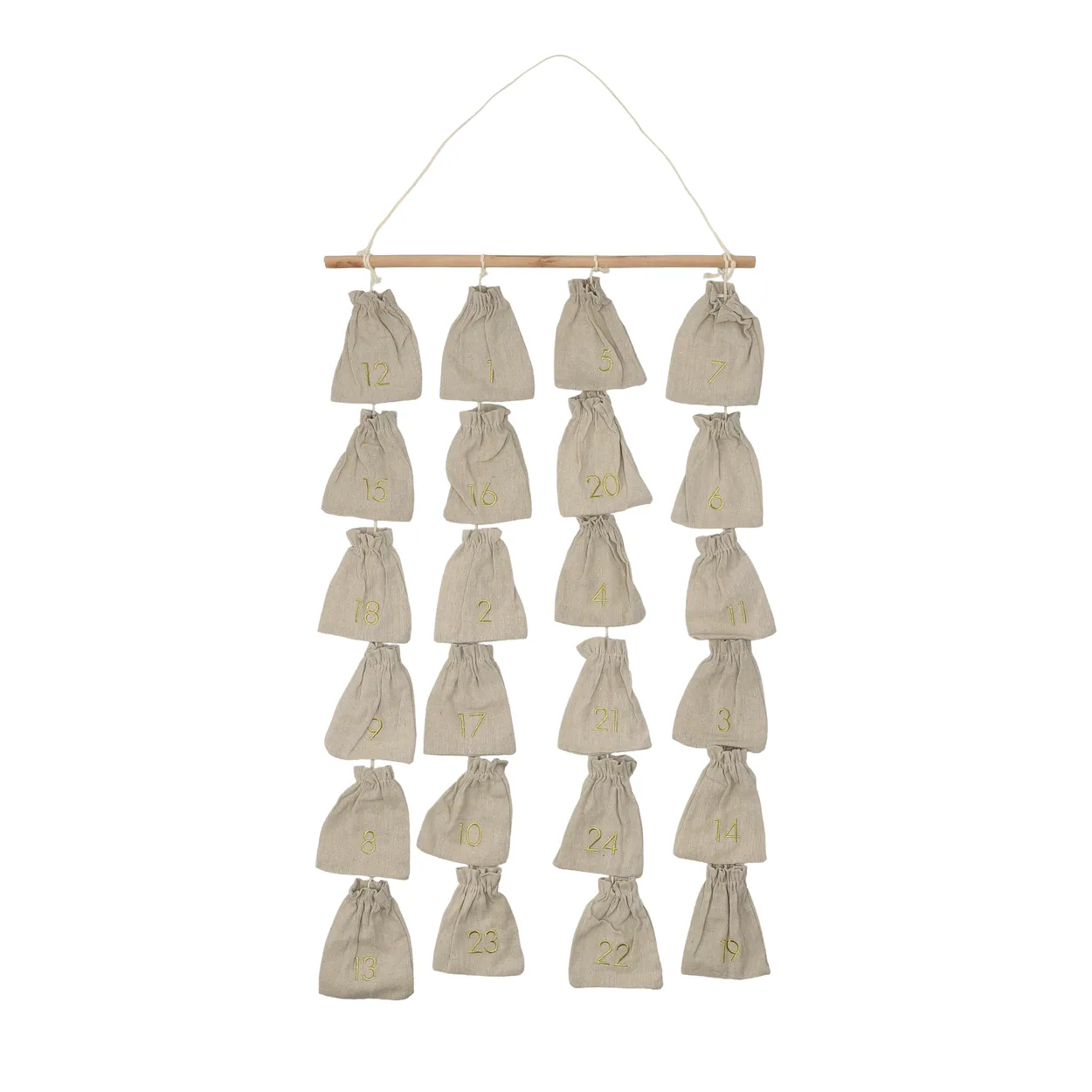 Scandi Living Joyful Advent Calendar 75 cm Beige | Scandinavian Design | Christmas decorations | Beige