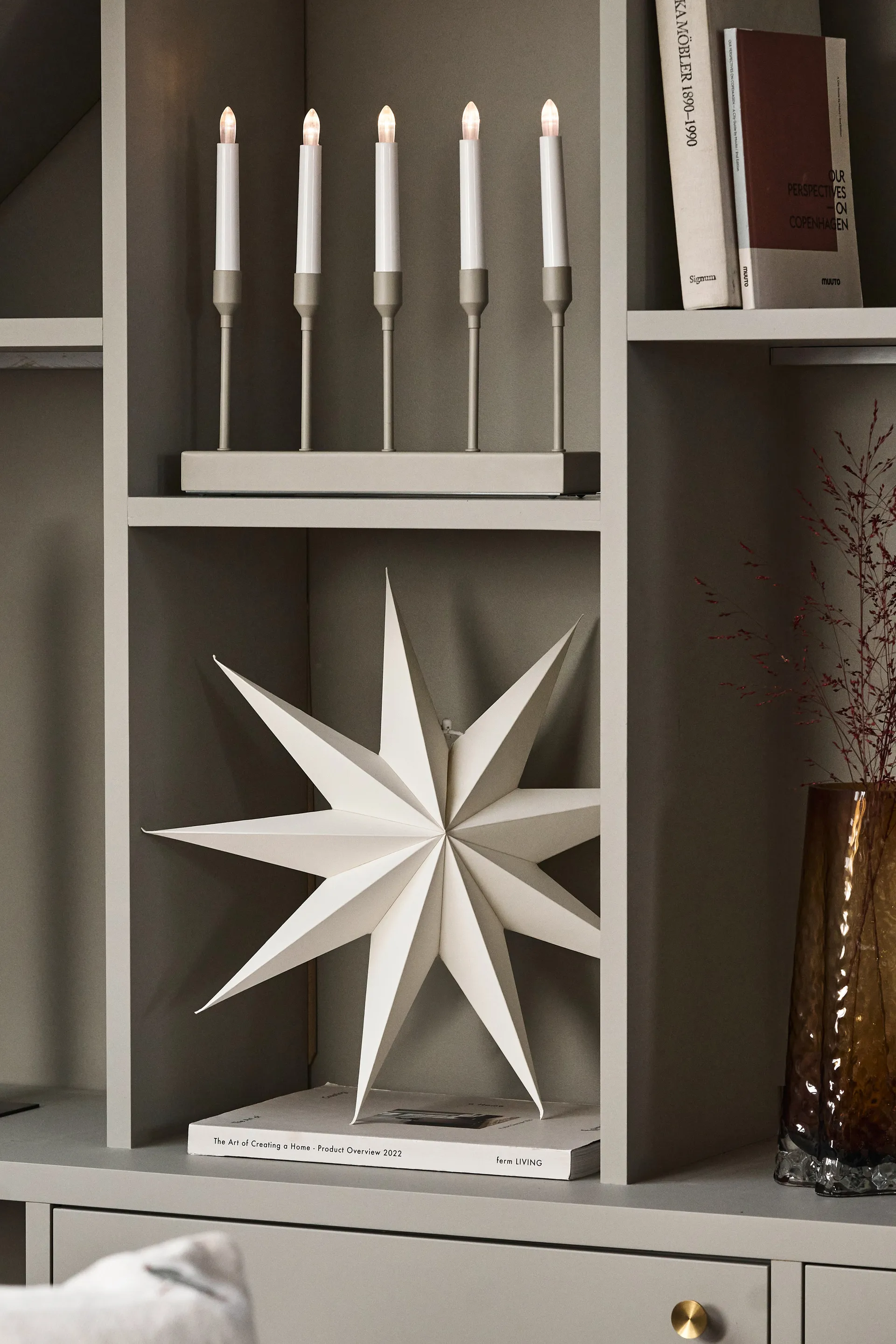 Kindle portable advent candlestick 30 cm, Beige Scandi Living