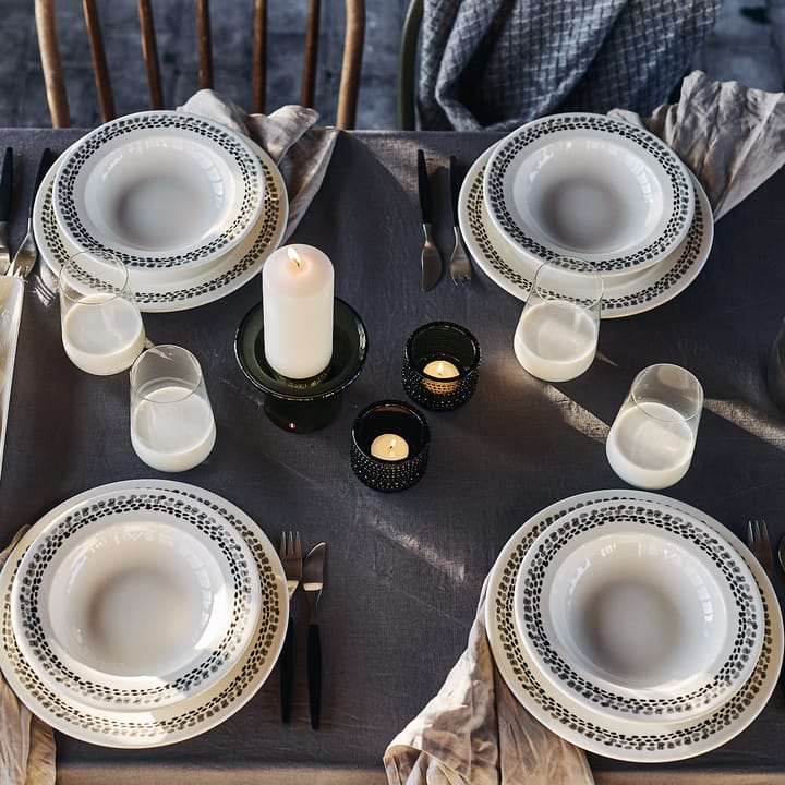 Klappersten plate 28 cm 4-pack, black and white Scandi Living