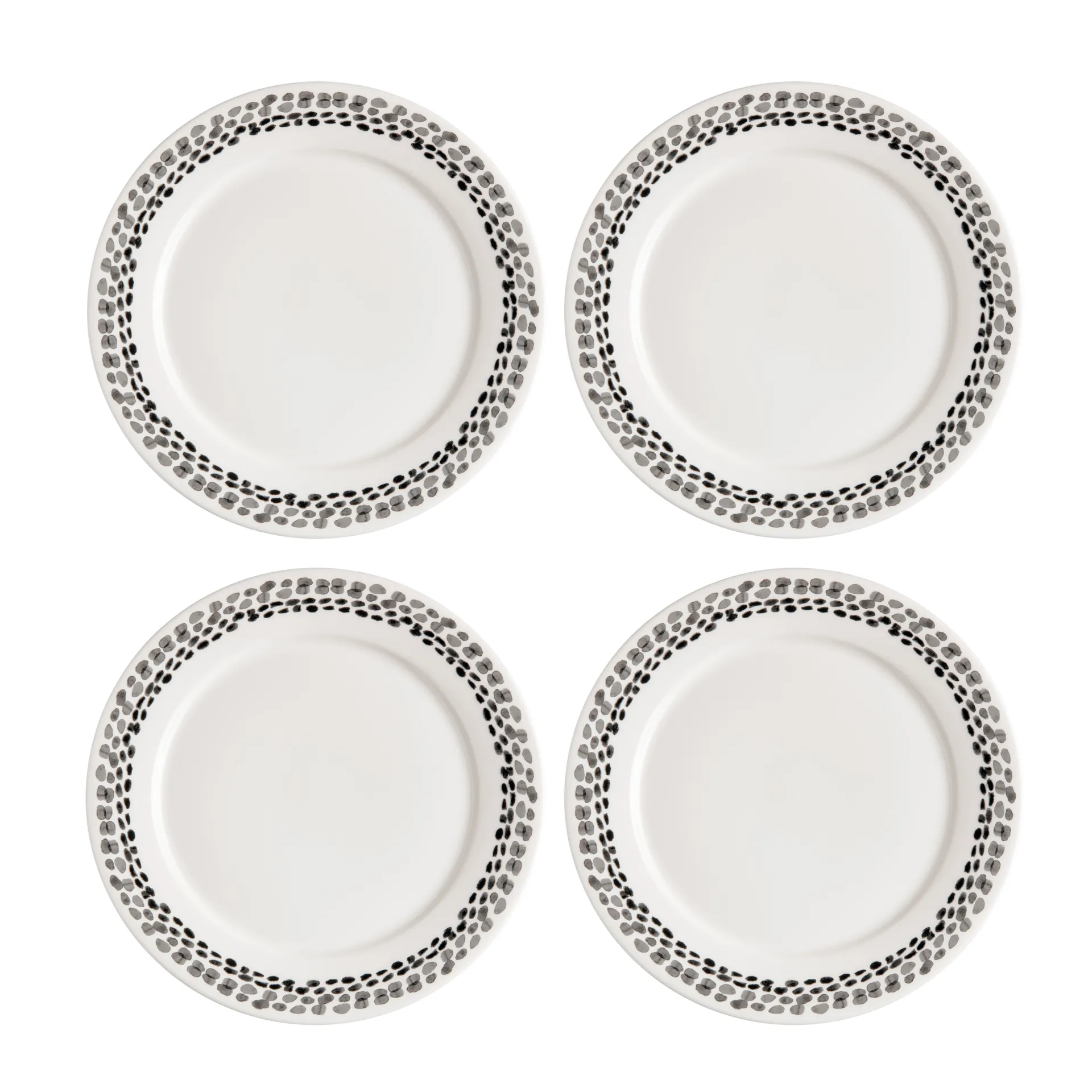 Klappersten side plate 21 cm 4-pack, black and white Scandi Living