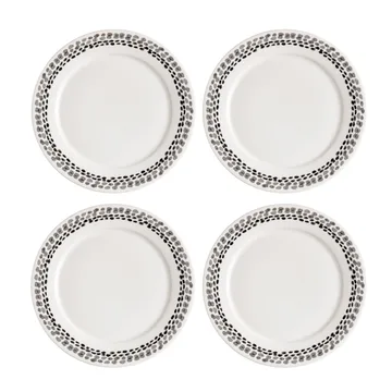 Klappersten side plate 21 cm 4-pack - black and white - Scandi Living