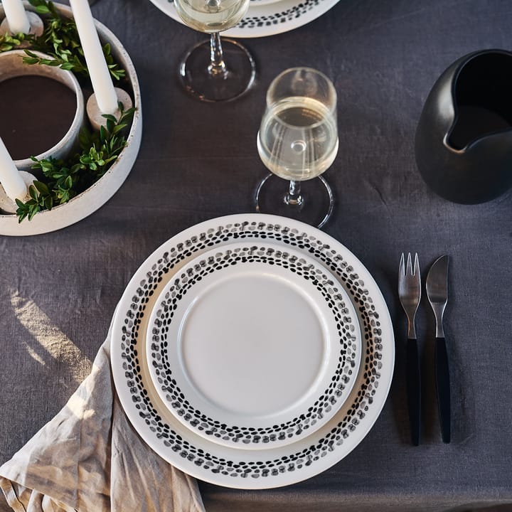 Klappersten side plate 21 cm 4-pack, black and white Scandi Living