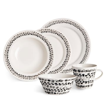 Klappersten side plate 21 cm 4-pack - black and white - Scandi Living