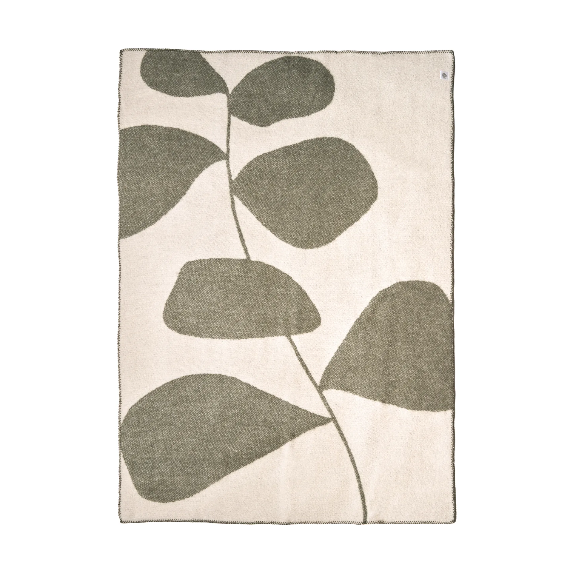 Leaf wool throw 130x180 cm, Khaki green Scandi Living