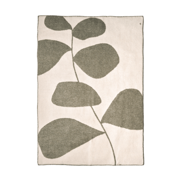Leaf wool throw 130x180 cm - Khaki green - Scandi Living