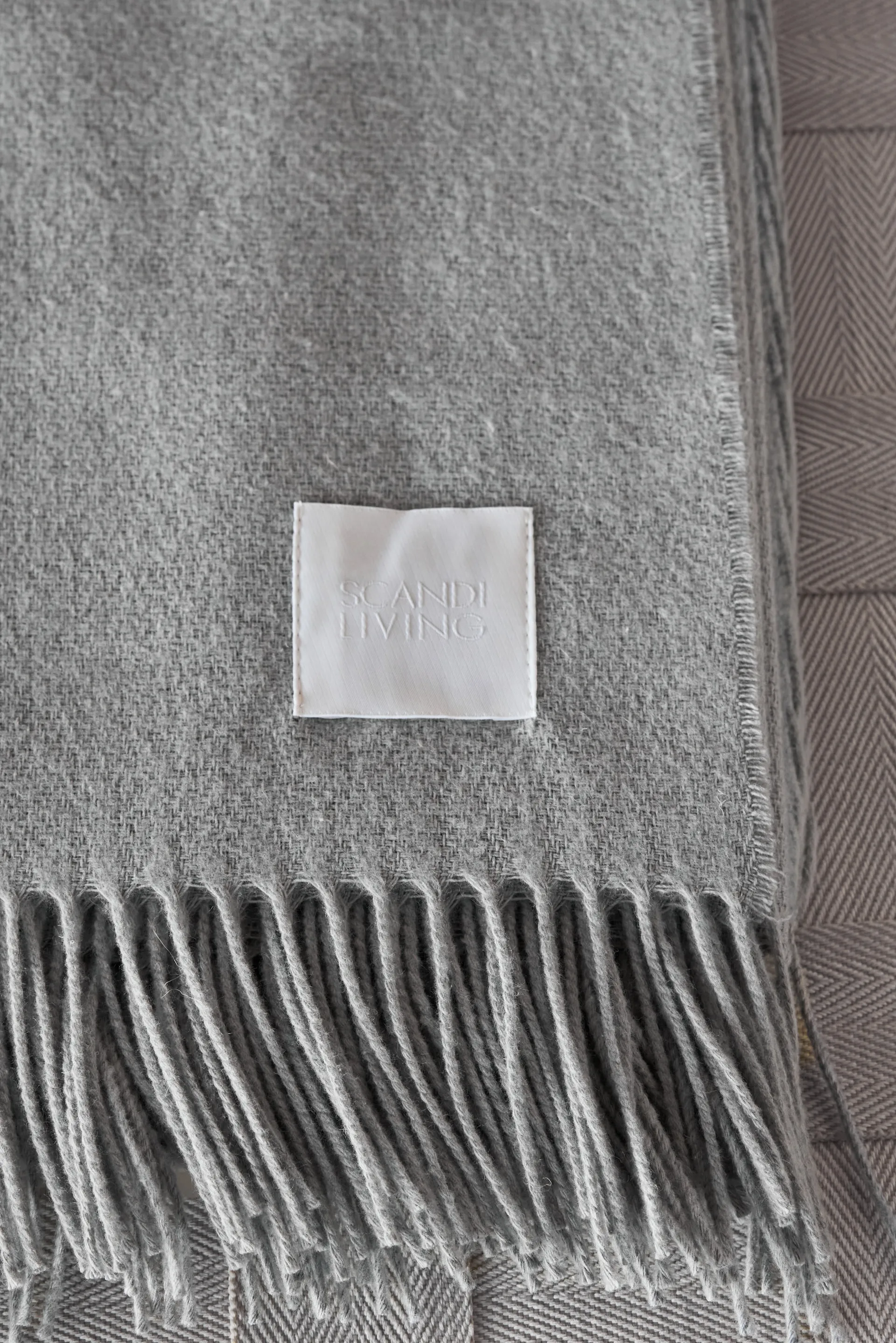 Loom cotton throw 125x170 cm, Fog Scandi Living