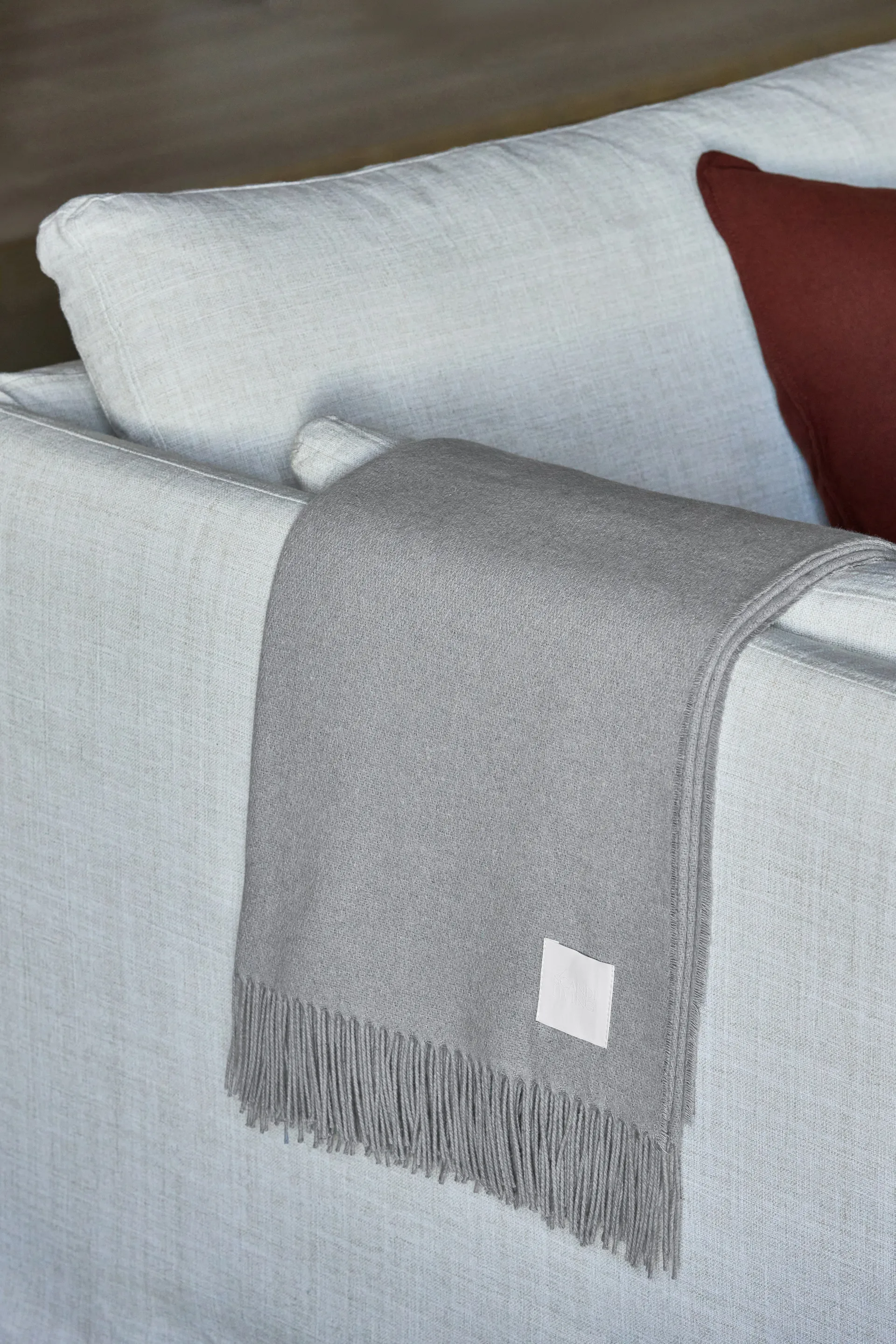 Loom cotton throw 125x170 cm, Fog Scandi Living