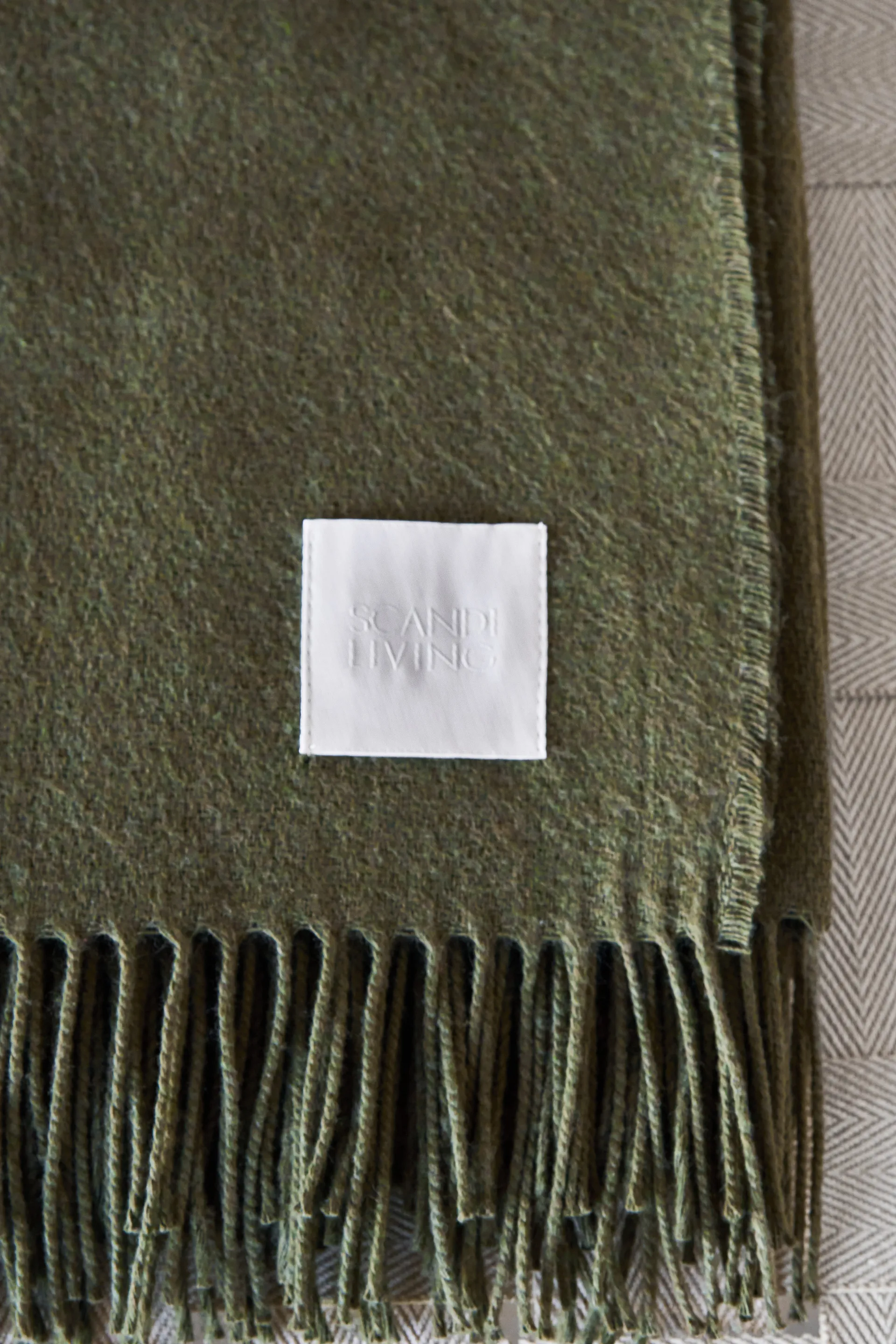 Loom cotton throw 125x170 cm, Khaki Scandi Living