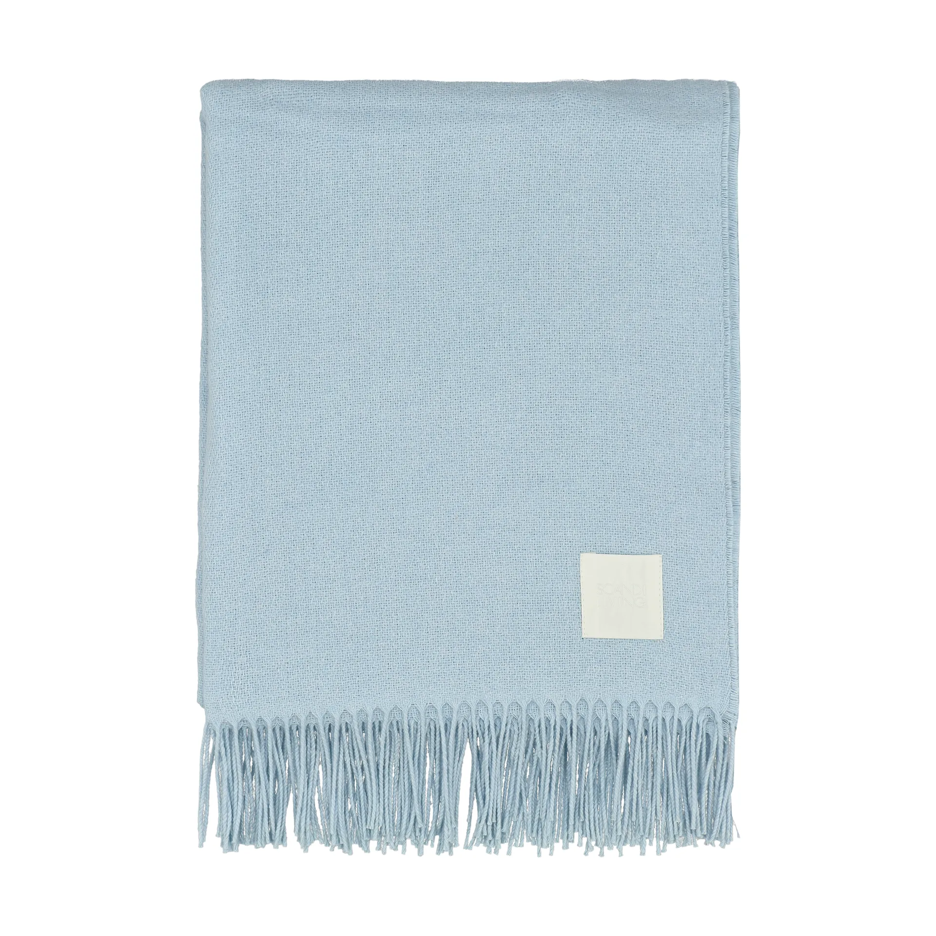 Loom cotton throw 125x170 cm, Sky blue Scandi Living