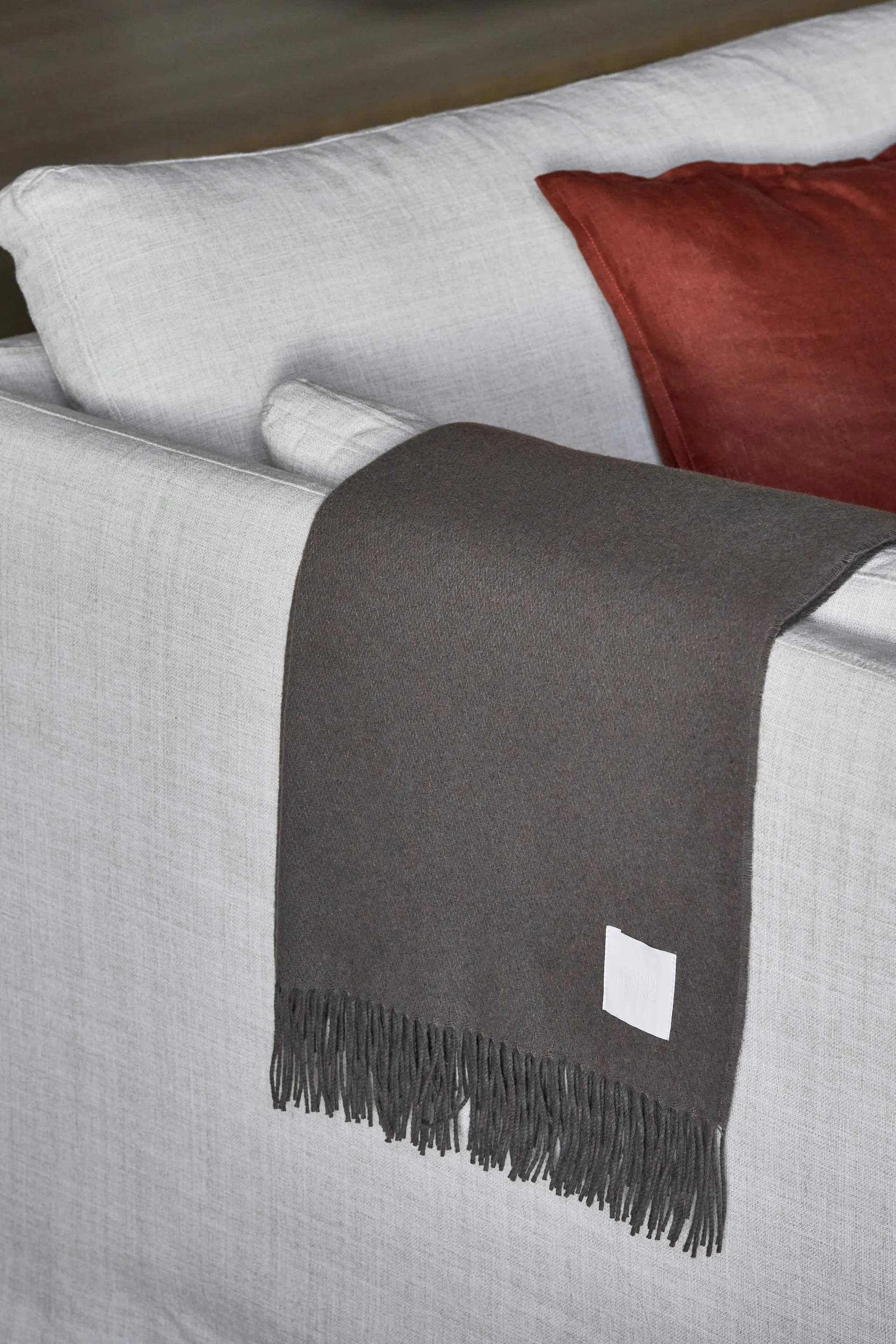 Loom cotton throw 125x170 cm, Taupe Scandi Living