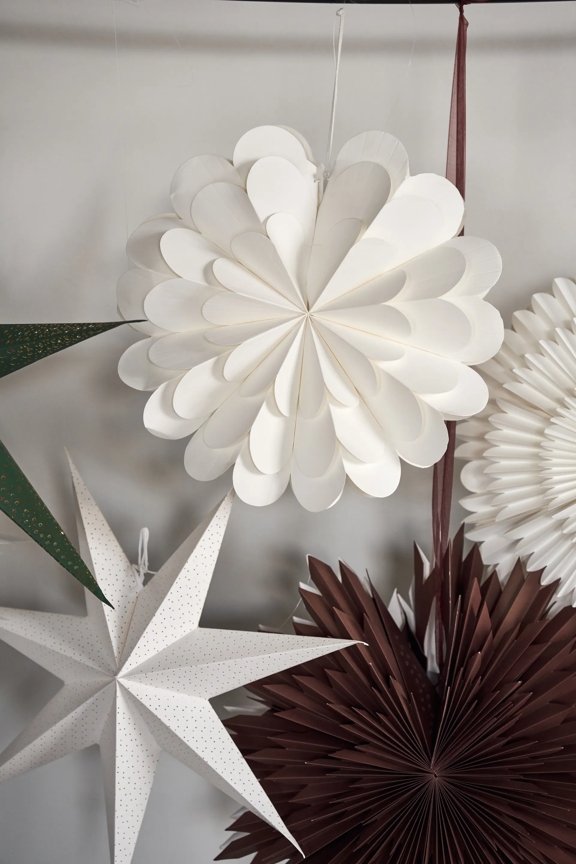 Lucia Christmas star 45 cm, White Scandi Living