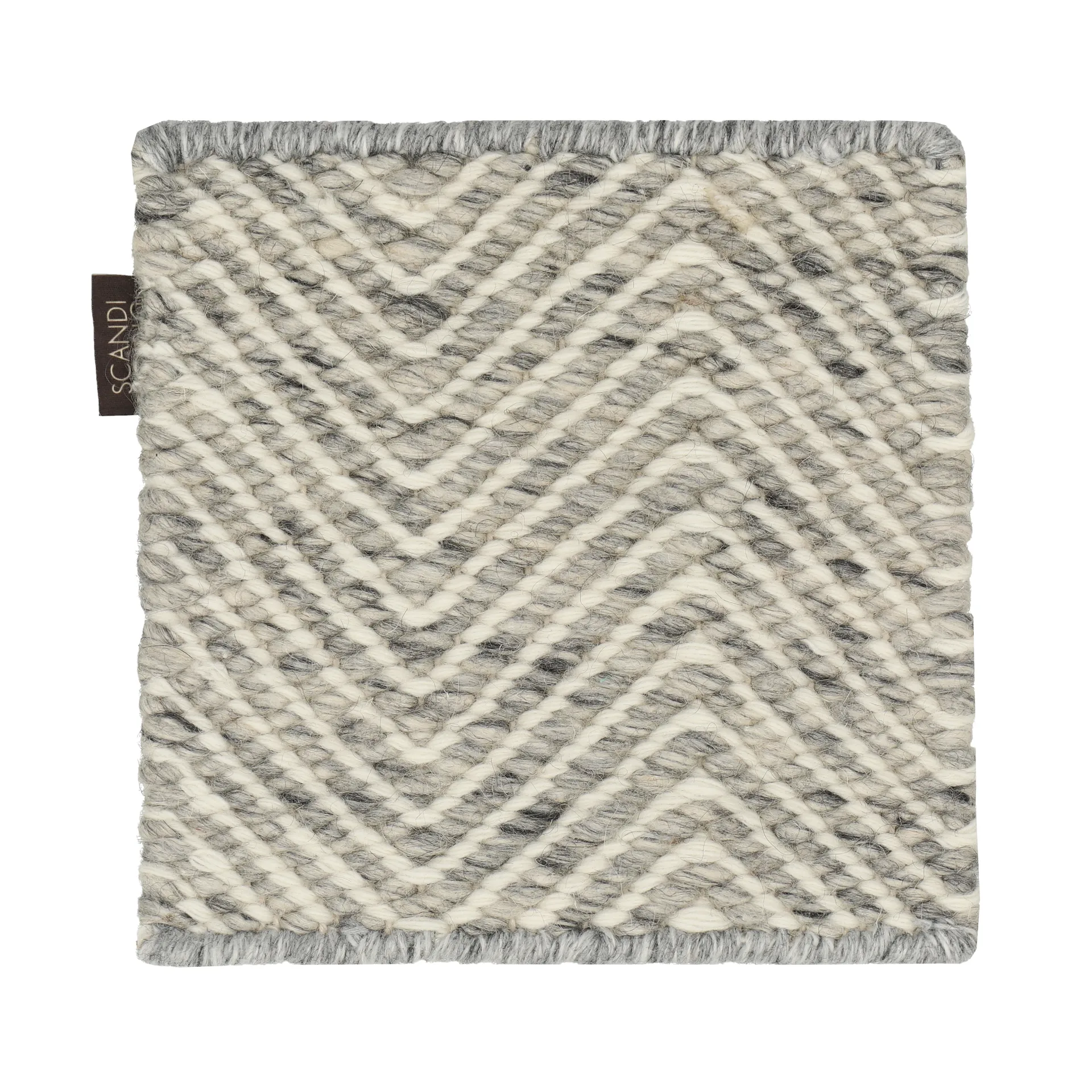 Matt sample Furrow wool rug, Natural white-gray Scandi Living