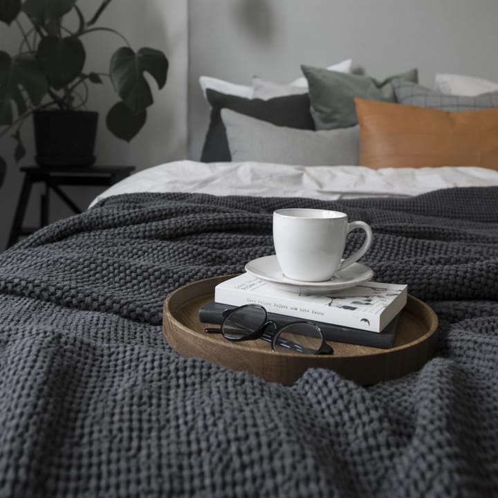 Moss bed spread 260x260 cm - charcoal (grey) - Scandi Living