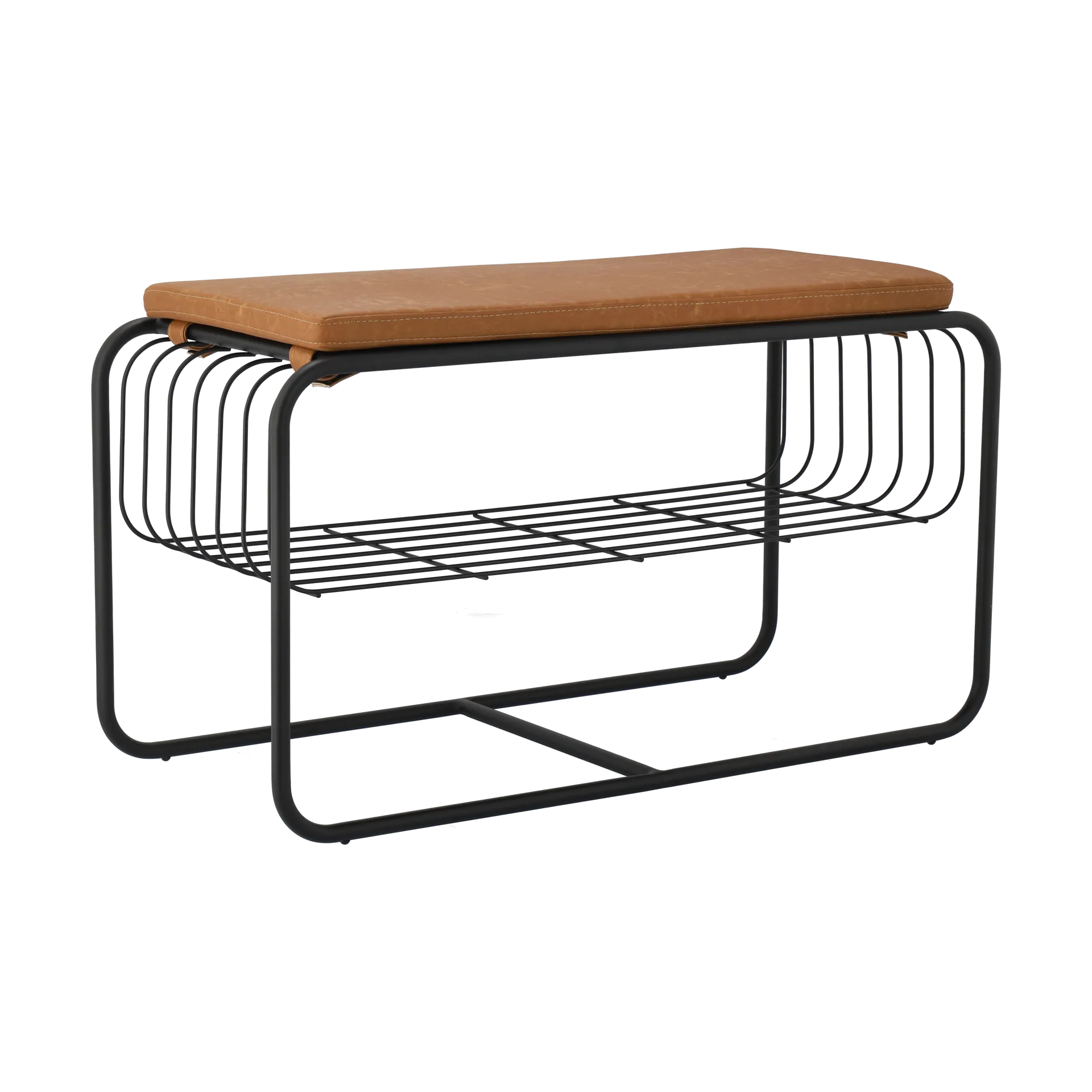 Nod bench/shoe rack 80x36x42 cm, Black Scandi Living