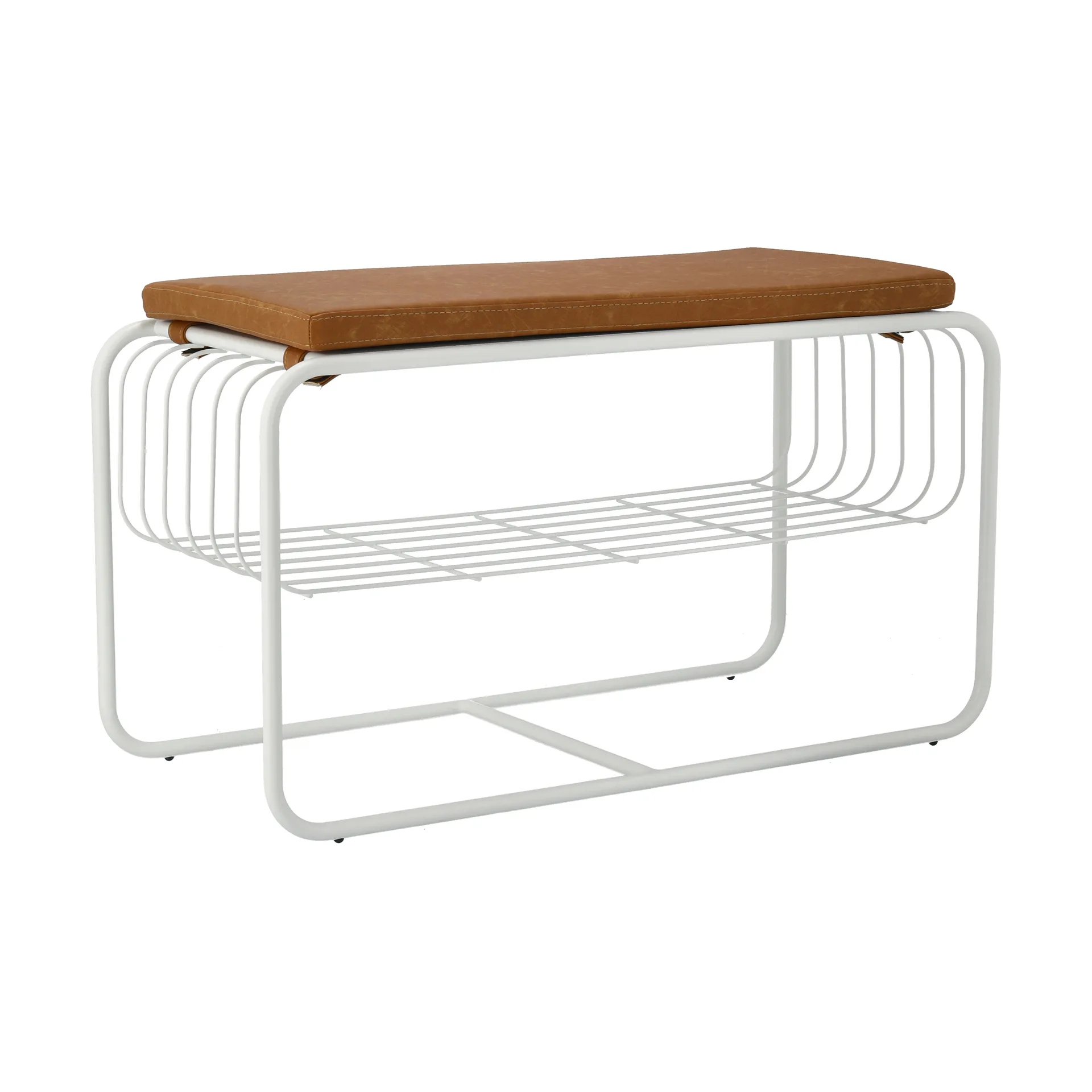 Nod bench/shoe rack 80x36x42 cm, White Scandi Living