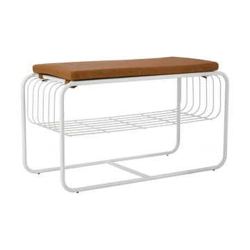 Nod bench/shoe rack 80x36x42 cm - White - Scandi Living