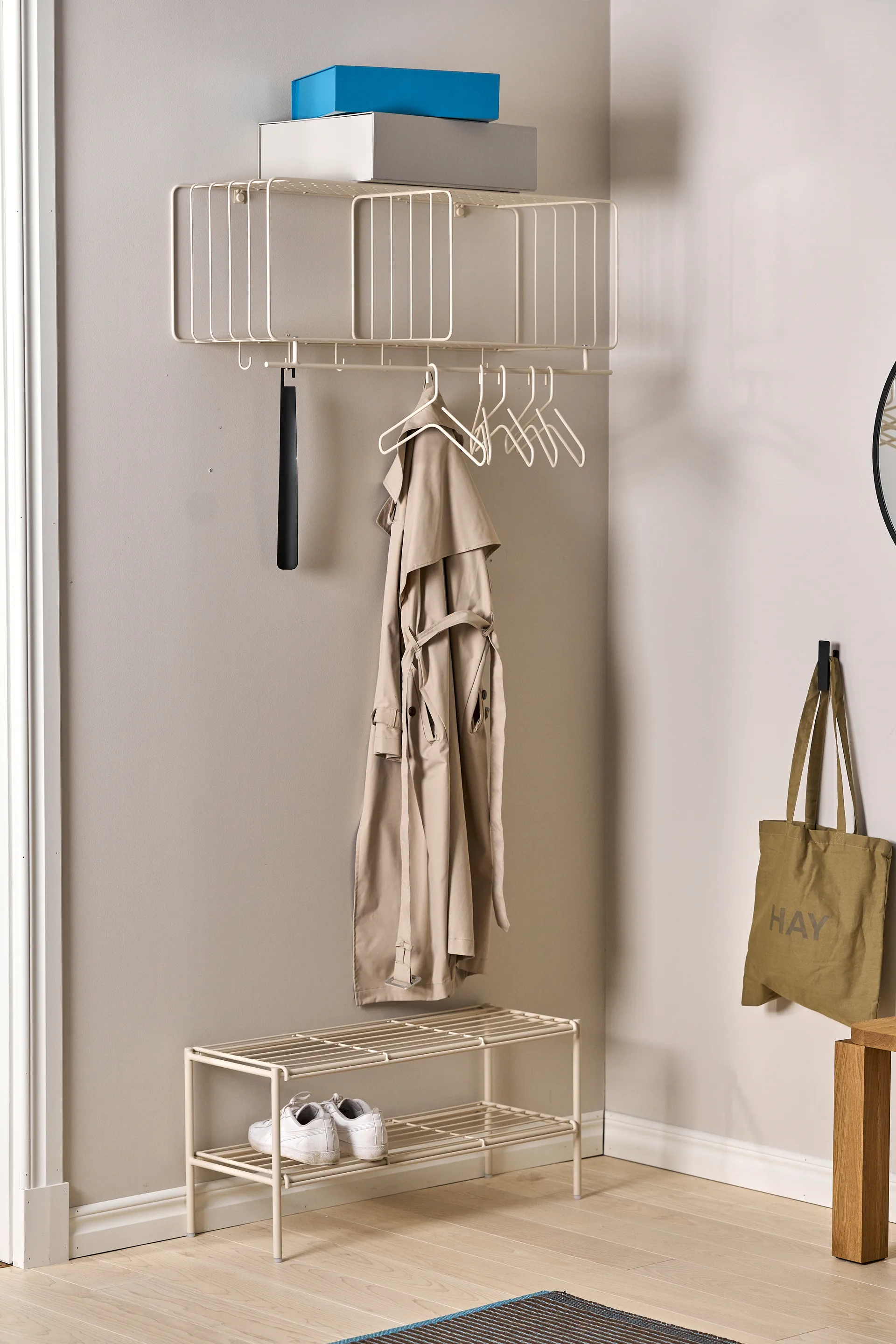 Nod shoe rack 80x30x37 cm, Beige Scandi Living