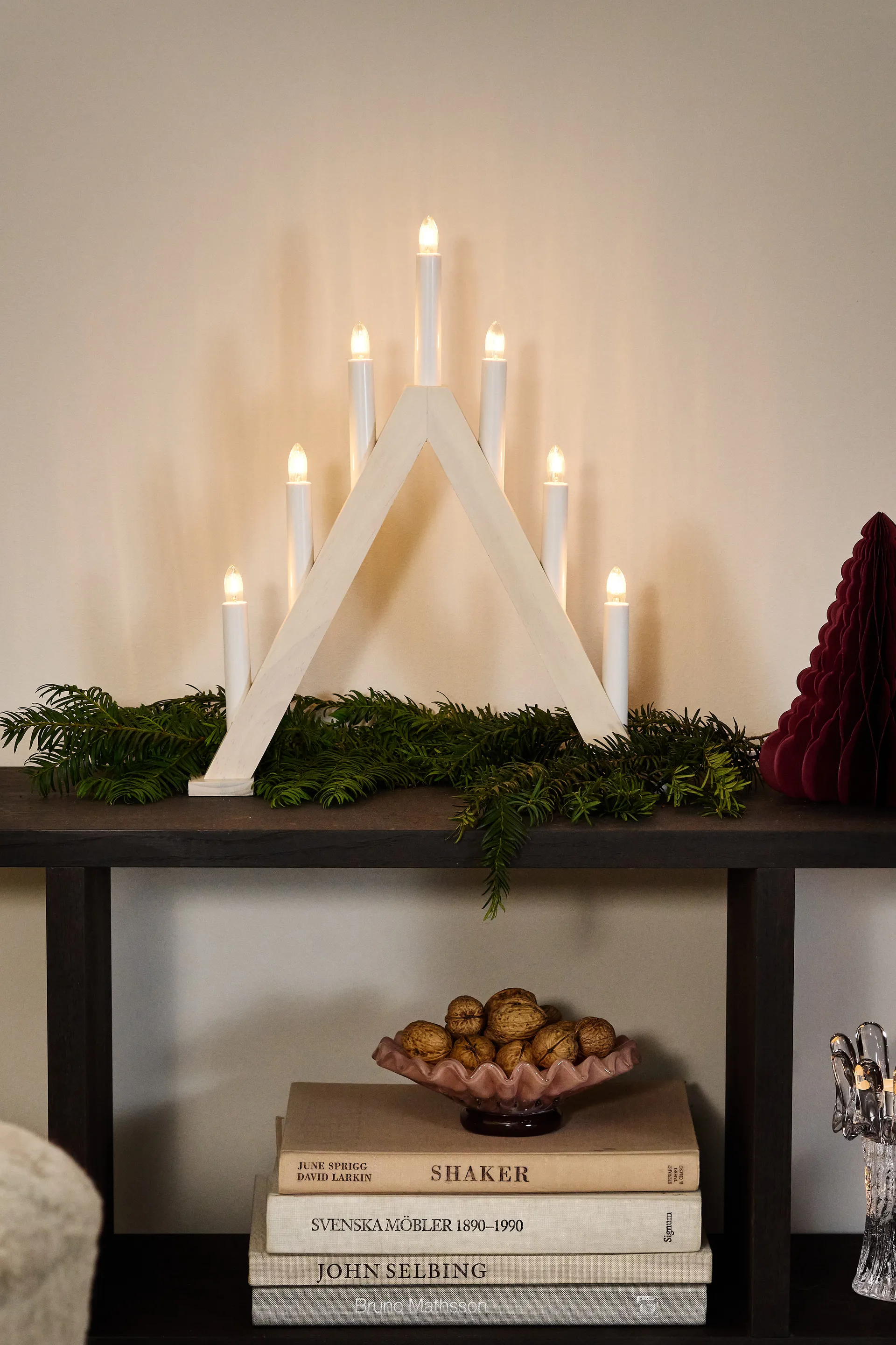 Nord advent candlestick 40 cm, White stained Scandi Living
