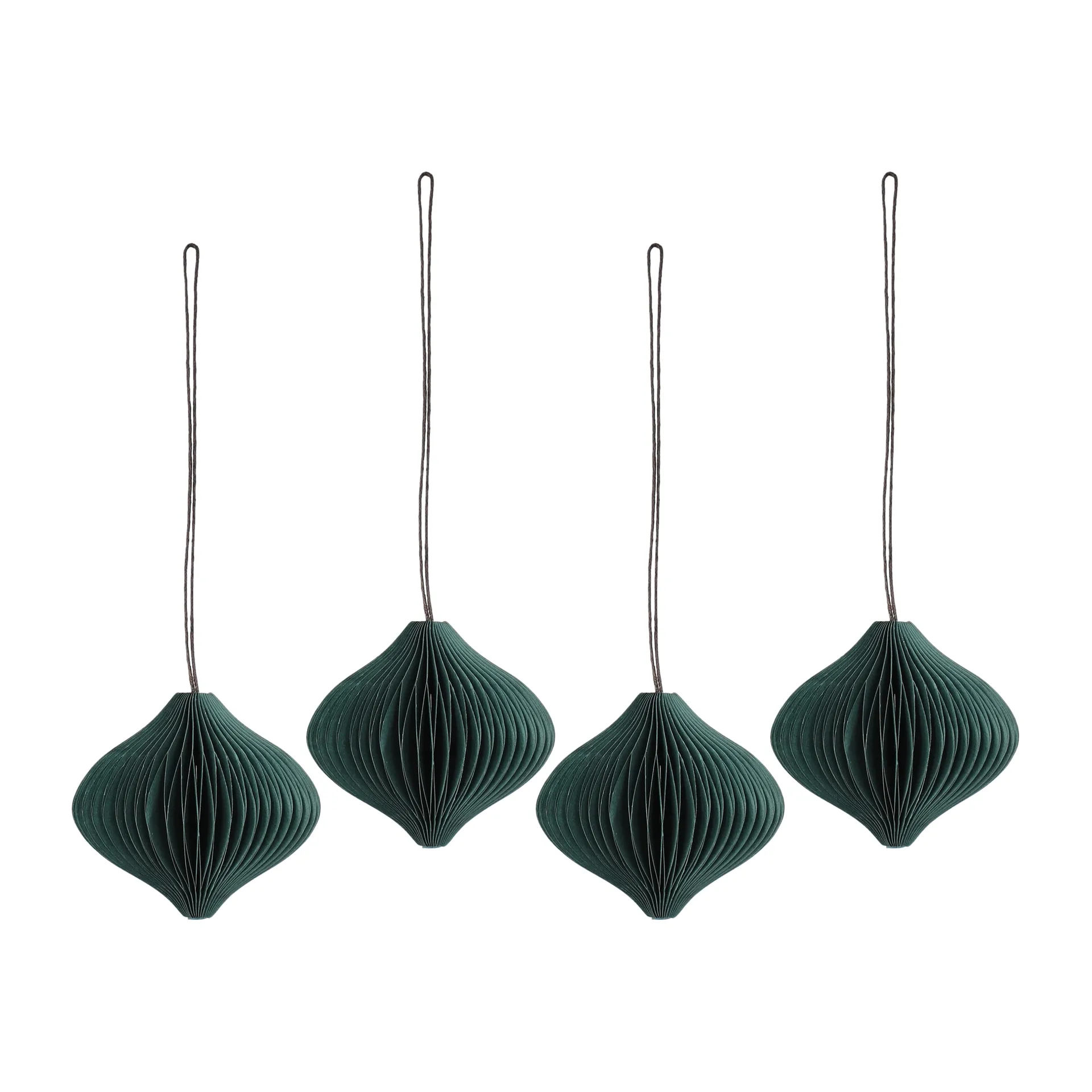 Onion baubles 4-pack, Forest Green Scandi Living