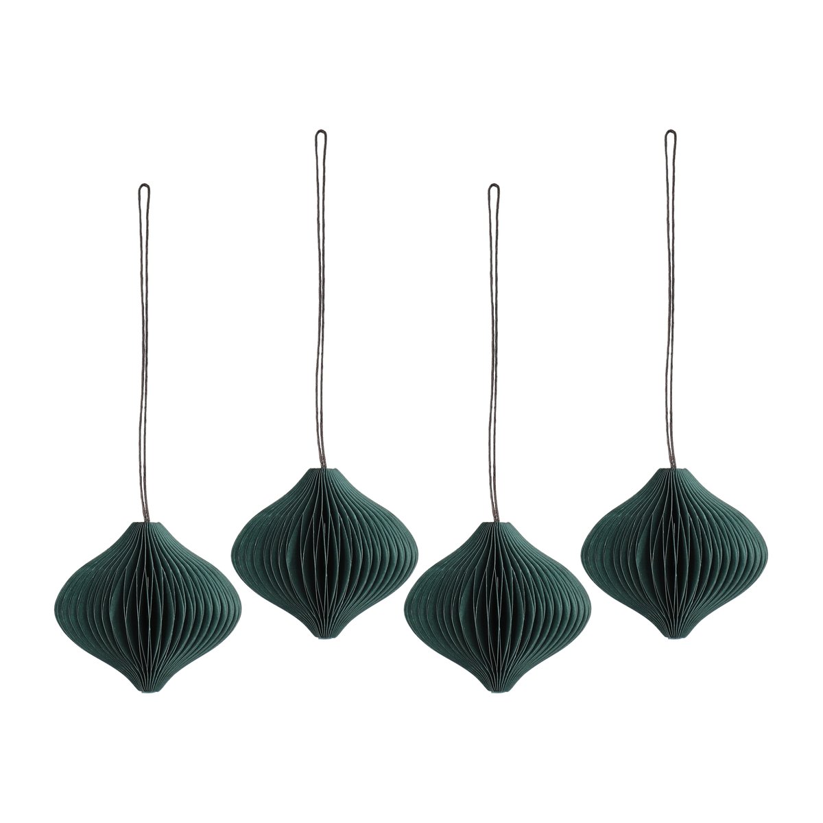 Scandi Living Onion baubles 4-pack Forest Green | Scandinavian Design | Christmas decorations | Green