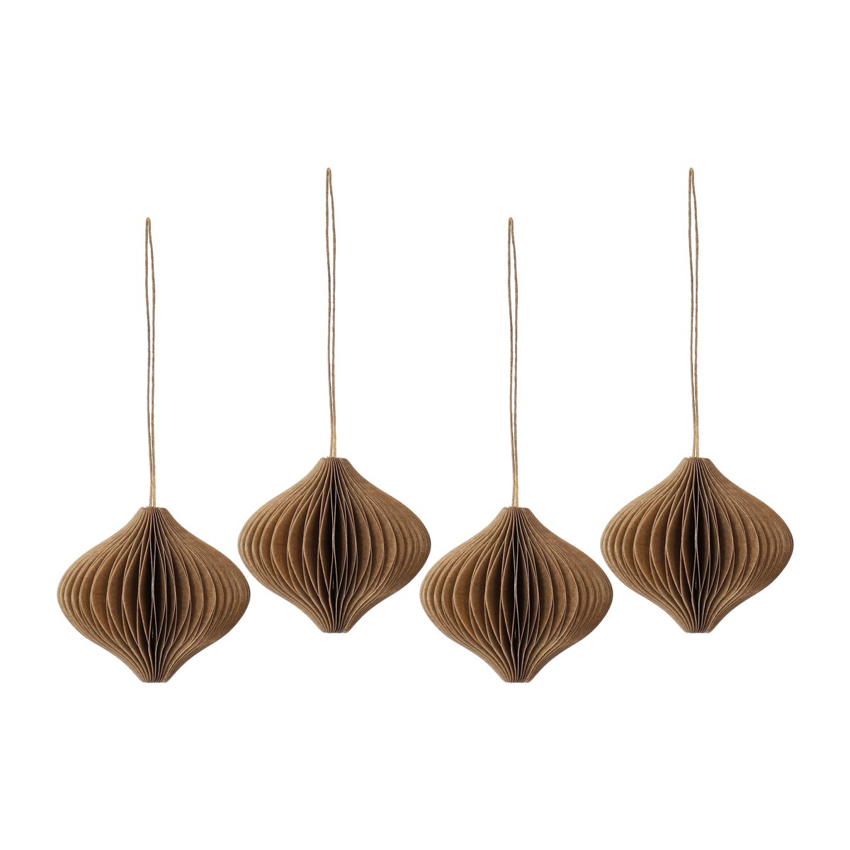 Scandi Living Onion baubles 4-pack Natural | Scandinavian Design | Christmas decorations | Beige