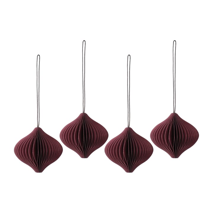 Onion baubles 4-pack - Red - Scandi Living
